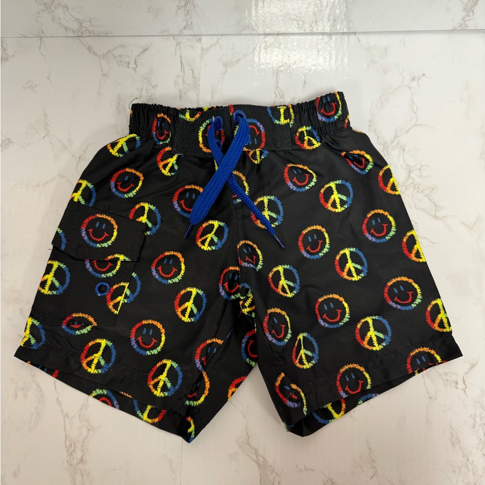Brand New Peace Sign Mish Boys Swim Trunks
